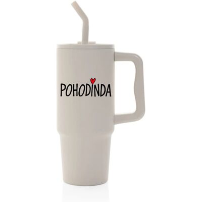 Giftela POHODINDA - béžová cestovná termoska s farebným viečkom 900 ml Giftela POHODINDA - béžová cestovná termoska s farebným viečkom 900 ml