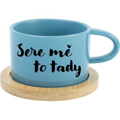 Giftela SERE ME THIS WAY - modrý hrnček s makrónkou 200 ml Giftela SERE ME THIS WAY - modrý hrnček s makrónkou 200 ml