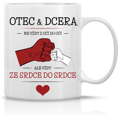 Giftela OTEC & DCERA - klasický biely keramický hrnček 300 ml Giftela OTEC & DCERA - klasický biely keramický hrnček 300 ml
