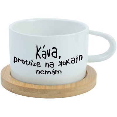 Giftela KÁVA, KEĎŽE NEMÁM KOKAÍN - biely hrnček s makrónkou 200 ml Giftela KÁVA, KEĎŽE NEMÁM KOKAÍN - biely hrnček s makrónkou 200 ml