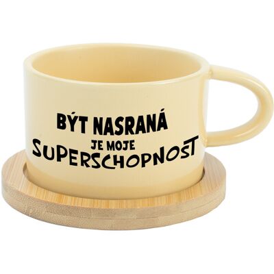 Giftela Byť naštvaný je moja nadprirodzená vlastnosť - žltý hrnček s makrónkou 200 ml Giftela Byť naštvaný je moja nadprirodzená vlastnosť - žltý hrnček s makrónkou 200 ml