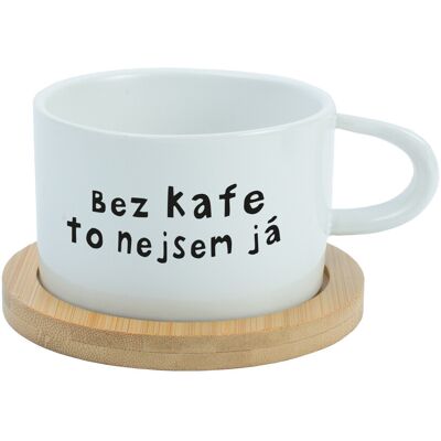 Giftela BEZ KÁVY TO NIE SOM JA - biely hrnček s makrónkou 200 ml Giftela BEZ KÁVY TO NIE SOM JA - biely hrnček s makrónkou 200 ml