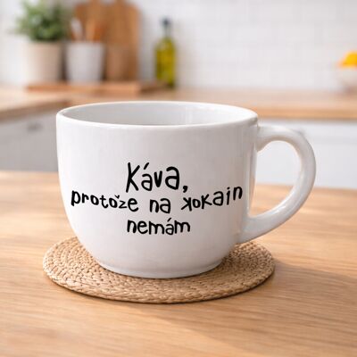 Giftela KÁVA, KEĎ NEMÁM KOKAÍN - MEGA XXL keramický hrnček 1000 ml Giftela KÁVA, KEĎ NEMÁM KOKAÍN - MEGA XXL keramický hrnček 1000 ml