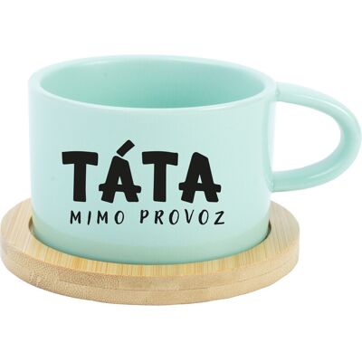 Giftela TÁTA MIMO PREVÁDZKY – mätový hrnček s makrónkou, 200 ml Giftela TÁTA MIMO PREVÁDZKY – mätový hrnček s makrónkou, 200 ml