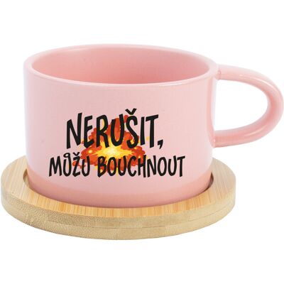 Giftela NERUŠIŤ, MOŽNO BUDEM BÚCHAŤ. – ružový hrnček Makronka 200 ml Giftela NERUŠIŤ, MOŽNO BUDEM BÚCHAŤ. – ružový hrnček Makronka 200 ml