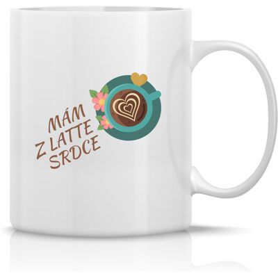 Giftela MÁM SRDCE Z LATTE – klasický biely keramický hrnček 300 ml Giftela MÁM SRDCE Z LATTE – klasický biely keramický hrnček 300 ml