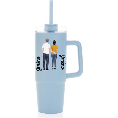 Giftela Personalizovaná cestovná termoska s priehľadným viečkom s párom Giftela Personalizovaná cestovná termoska s priehľadným viečkom s párom