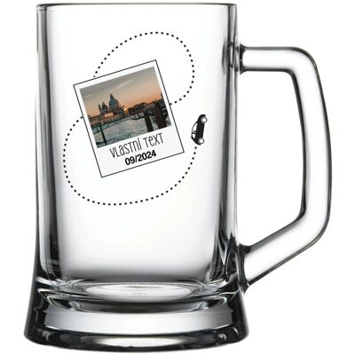 Giftela Personalizovaný pohár na pivo s fotografiou a cestovateľským motívom Giftela Personalizovaný pohár na pivo s fotografiou a cestovateľským motívom