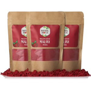 Natural Protein Mrazom sušené maliny prášok 3 kusy Natural Protein Mrazom sušené maliny prášok 3 kusy