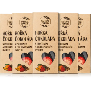 Natural Protein Horká čokoláda s proteínom a lyofilizovaným ovocím (30g) 5 kusov Natural Protein Horká čokoláda s proteínom a lyofilizovaným ovocím (30g) 5 kusov
