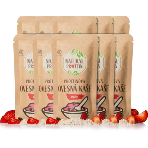 Natural Protein Proteínová ovsená kaša Jahoda (60 g) 10 kusov Natural Protein Proteínová ovsená kaša Jahoda (60 g) 10 kusov