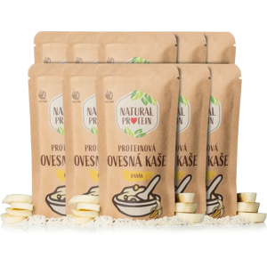 Natural Protein Proteínová ovsená kaša Banán (60 g) 10 kusov Natural Protein Proteínová ovsená kaša Banán (60 g) 10 kusov