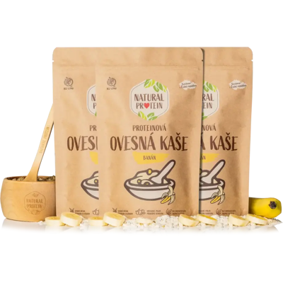Natural Protein Proteínová ovsená kaša Banán 3 kusy Natural Protein Proteínová ovsená kaša Banán 3 kusy