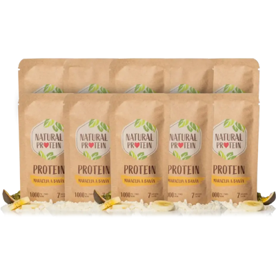 Natural Protein Proteín s maracujou a banánom (35 g) 10 kusov Natural Protein Proteín s maracujou a banánom (35 g) 10 kusov