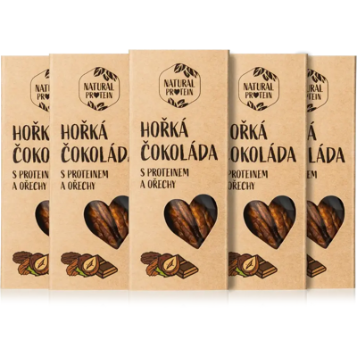 Natural Protein Horká čokoláda s proteínom a orechmi (35g) 5 kusov Natural Protein Horká čokoláda s proteínom a orechmi (35g) 5 kusov