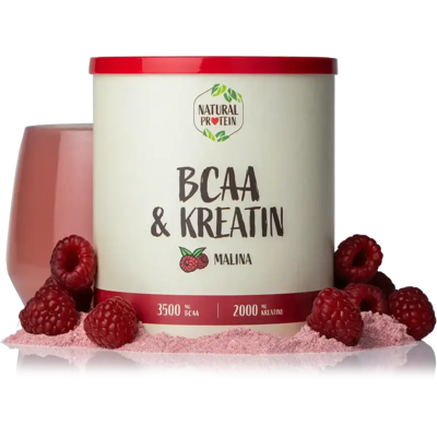 Natural Protein BCAA + kreatín malina 1 kus Natural Protein BCAA + kreatín malina 1 kus