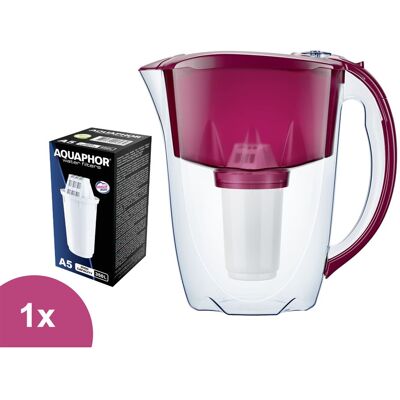 Aquaphor Prestige filtračná kanvica cherry 2,8 l + 1 ks filtra Aquaphor A5 Aquaphor Prestige filtračná kanvica cherry 2,8 l + 1 ks filtra Aquaphor A5