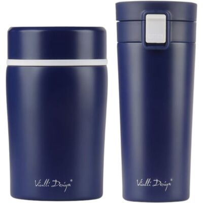 Vialli Design FUORI modrá zostava termohrnček 400 ml + termoska na jedlo 500 ml Vialli Design FUORI modrá zostava termohrnček 400 ml + termoska na jedlo 500 ml