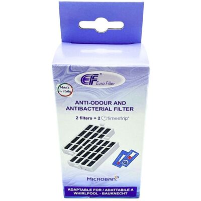Alternativní EuroFilter WF109 antibakteriálny filter pre chladničky Microban (kompatibilný s Wpro HYG001/ANT001 + indikačný prúžok) 2 ks Alternativní EuroFilter WF109 antibakteriálny filter pre chladničky Microban (kompatibilný s Wpro HYG001/ANT001 + indikačný prúžok) 2 ks