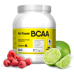 Kompava K4 Power BCAA 400 g/36 dávok, malina-limetka Kompava K4 Power BCAA 400 g/36 dávok, malina-limetka