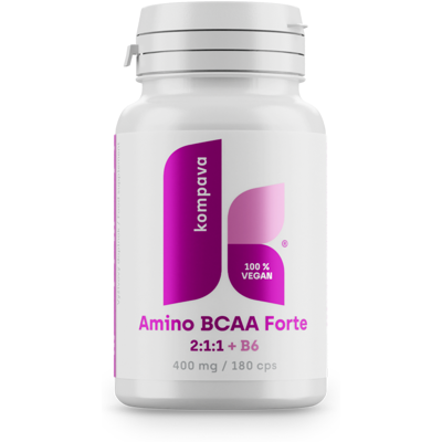 Kompava Amino BCAA Forte 2:1:1, 400 mg/180 kps Kompava Amino BCAA Forte 2:1:1, 400 mg/180 kps