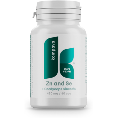 Kompava Zn and Se + Cordyceps sinensis 450 mg/60 kps Kompava Zn and Se + Cordyceps sinensis 450 mg/60 kps