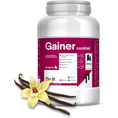 Kompava Gainer Koktail 2500 g/63 dávok, vanilka Kompava Gainer Koktail 2500 g/63 dávok, vanilka