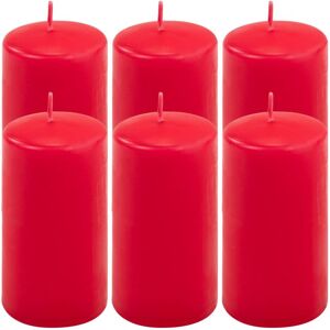 Nexos Sada stĺpových sviečok, 11,5 cm, Ø 6 cm, červená, 6 ks Nexos Sada stĺpových sviečok, 11,5 cm, Ø 6 cm, červená, 6 ks