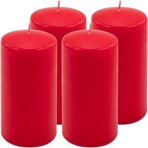 Nexos Sada stĺpových sviečok, 15 cm, Ø 7,5 cm, červená, 4 ks Nexos Sada stĺpových sviečok, 15 cm, Ø 7,5 cm, červená, 4 ks