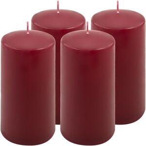Nexos Sada stĺpových sviečok, 15 cm, Ø 7,5 cm, vínová, 4 ks Nexos Sada stĺpových sviečok, 15 cm, Ø 7,5 cm, vínová, 4 ks