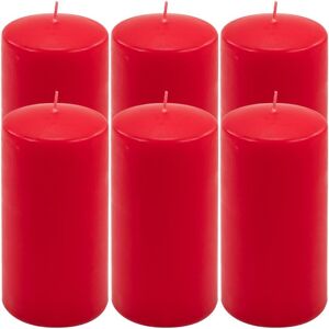 Nexos Sada stĺpových sviečok, 15 cm, Ø 7,5 cm, červená, 6 ks Nexos Sada stĺpových sviečok, 15 cm, Ø 7,5 cm, červená, 6 ks