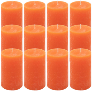 Nexos Oranžové rustikálne stĺpové sviečky 6,8x11,5 cm – sada 12 ks Nexos Oranžové rustikálne stĺpové sviečky 6,8x11,5 cm – sada 12 ks