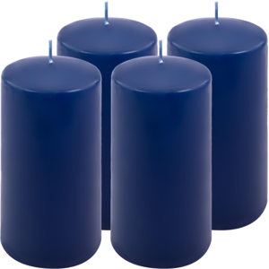 Sada stĺpových sviečok, 15 cm, Ø 7,5 cm, modrá, 4 ks Sada stĺpových sviečok, 15 cm, Ø 7,5 cm, modrá, 4 ks