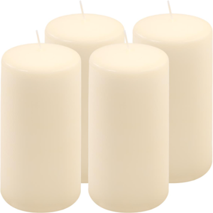 Nexos Sada stĺpových sviečok, 15 cm, Ø 7,5 cm, krémová, 4 ks Nexos Sada stĺpových sviečok, 15 cm, Ø 7,5 cm, krémová, 4 ks