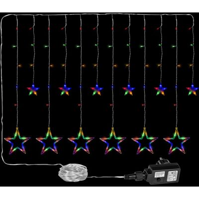 VOLTRONIC® VOLTRONIC Vianočný záves,svietiace hviezdy, 150 LED, farebný VOLTRONIC® VOLTRONIC Vianočný záves,svietiace hviezdy, 150 LED, farebný