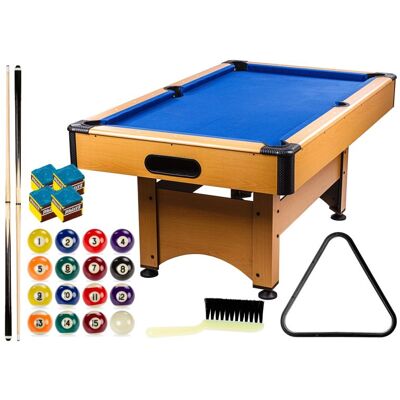 GamesPlanet® GamesPlanet biliardový stôl 6 ft, svetlý/modrý s vybavením GamesPlanet® GamesPlanet biliardový stôl 6 ft, svetlý/modrý s vybavením
