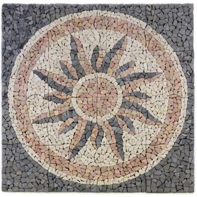 Divero Mramorová mozaika - motív slnka obklady 120 x 120 cm Divero Mramorová mozaika - motív slnka obklady 120 x 120 cm