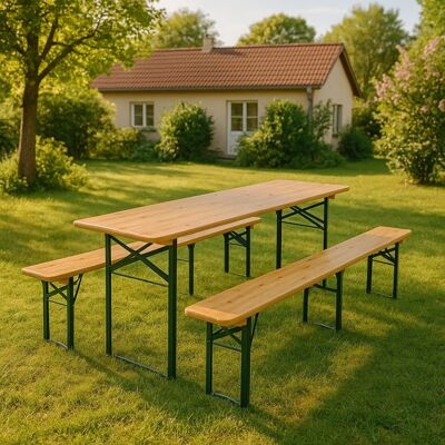 Juskys Pivný set 220 cm z jedľového dreva, skladacia, nosnosť 250kg Juskys Pivný set 220 cm z jedľového dreva, skladacia, nosnosť 250kg