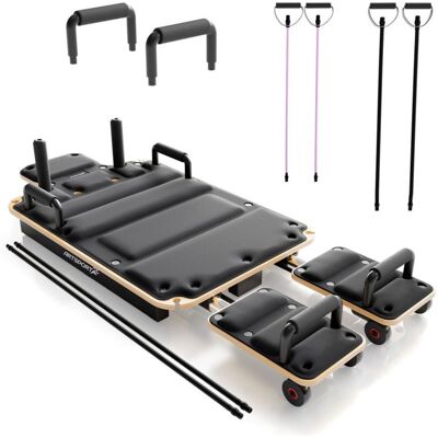 Juskys Skladací Pilates Reformer, 109 x 45 x 8 – 21 cm, čierny Juskys Skladací Pilates Reformer, 109 x 45 x 8 – 21 cm, čierny