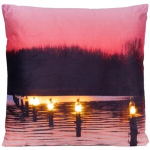 Divero Dekoračný vankúš s LED osvetlením Súmrak - 38 x 38 cm Divero Dekoračný vankúš s LED osvetlením Súmrak - 38 x 38 cm