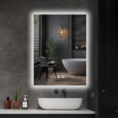 Ireda Kúpeľňové zrkadlo s LED, odmlžovaním a stmievaním 70x50 cm Ireda Kúpeľňové zrkadlo s LED, odmlžovaním a stmievaním 70x50 cm