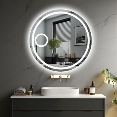 IREDA Kúpeľňové zrkadlo s LED osvetlením, okrúhle, 70 cm IREDA Kúpeľňové zrkadlo s LED osvetlením, okrúhle, 70 cm