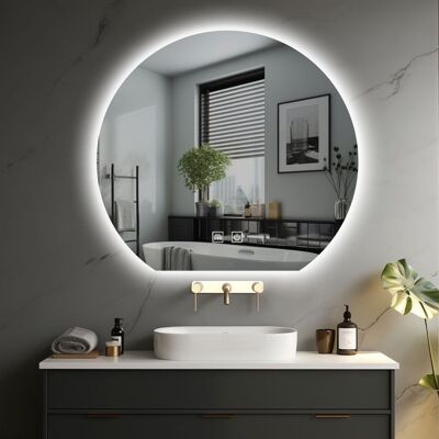 IREDA Kúpeľňové zrkadlo s LED osvetlením, okrúhle, 50 cm IREDA Kúpeľňové zrkadlo s LED osvetlením, okrúhle, 50 cm