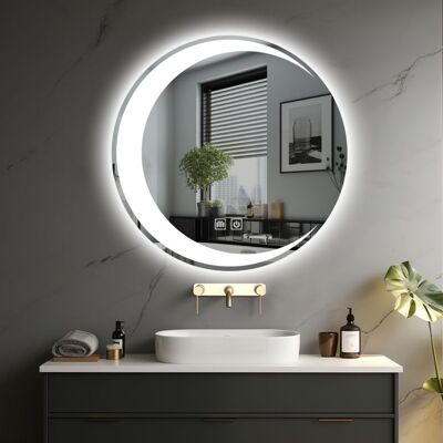 IREDA Kúpeľňové zrkadlo s LED osvetlením, okrúhle, 70 cm IREDA Kúpeľňové zrkadlo s LED osvetlením, okrúhle, 70 cm