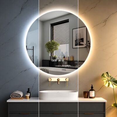 IREDA Kúpeľňové zrkadlo s LED osvetlením, okrúhle, 70 cm IREDA Kúpeľňové zrkadlo s LED osvetlením, okrúhle, 70 cm