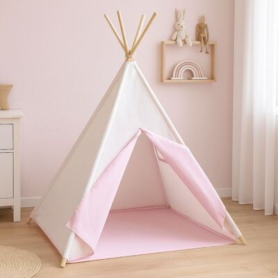 Infantastic Detský stan teepee, ružovo/béžový, bez príslušenstva Infantastic Detský stan teepee, ružovo/béžový, bez príslušenstva
