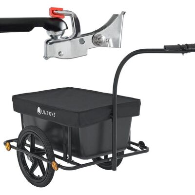 Juskys Prepravný príves za bicykel 90 l s plachtou, čierny Juskys Prepravný príves za bicykel 90 l s plachtou, čierny