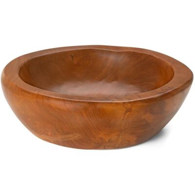 Drevené umývadlo DIVERO, masívne teakové drevo, Ø 39-40 cm Drevené umývadlo DIVERO, masívne teakové drevo, Ø 39-40 cm
