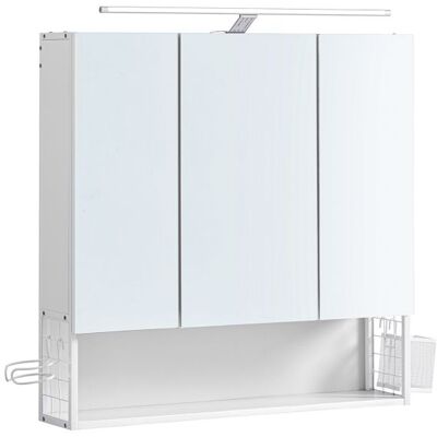 Vasagle Biela kúpeľňová skrinka so zrkadlami a LED osvetlením 70×70 Vasagle Biela kúpeľňová skrinka so zrkadlami a LED osvetlením 70×70