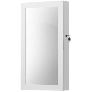 Songmics Šperkovnica na stenu so zrkadlom a zámkom, biela, 67 cm Songmics Šperkovnica na stenu so zrkadlom a zámkom, biela, 67 cm